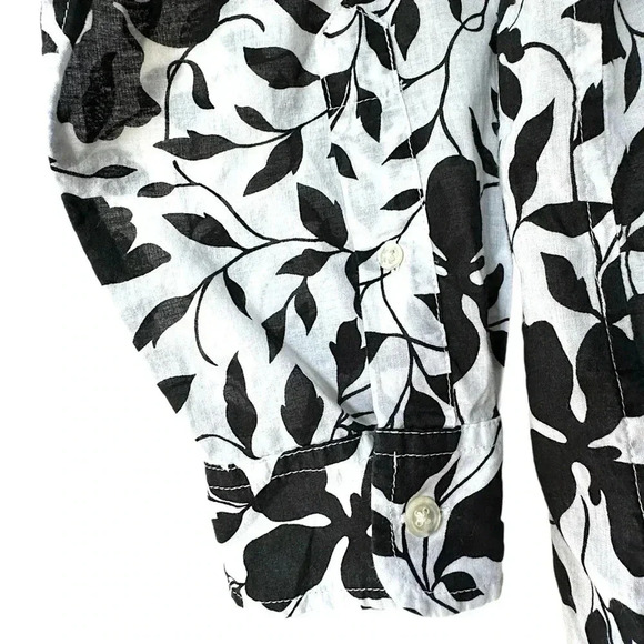 LAUREN RALPH LAUREN | WOMEN’S TUNIC TOP | BLACK WHITE FLORAL | SIZE: LARGE - Picture 4 of 11